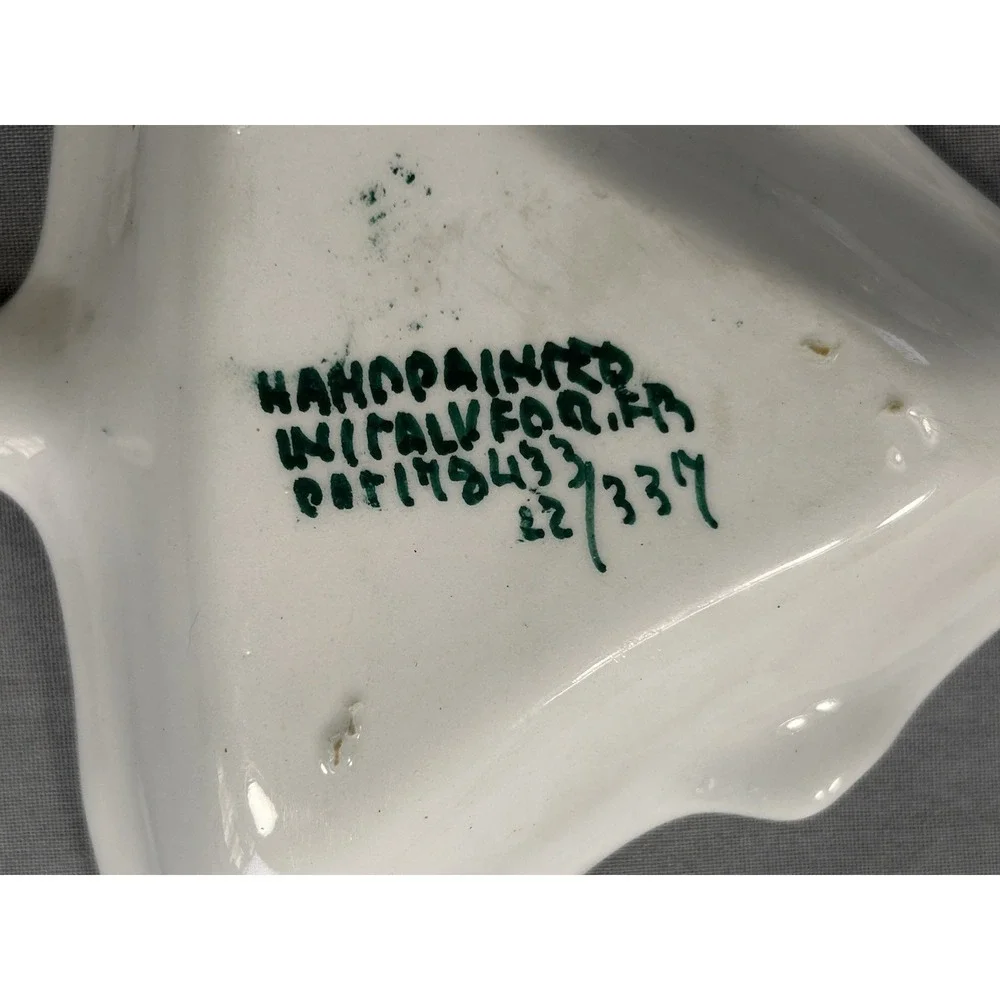 VTG Hand Painted Christmas Trees Italy Numbered each Have Wear Or Chip See Pics‎